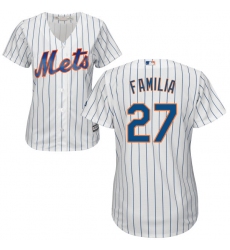 Women's Majestic New York Mets #27 Jeurys Familia Replica White Home Cool Base MLB Jersey