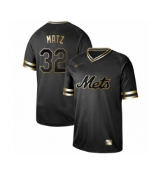 Men's New York Mets #32 Steven Matz Authentic Black Gold Fashion Baseball Jersey
