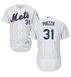 Men's Majestic New York Mets #31 Mike Piazza White Home Flex Base Authentic Collection MLB Jersey