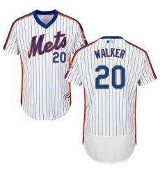Men's Majestic New York Mets #20 Neil Walker White Alternate Flex Base Authentic Collection MLB Jersey