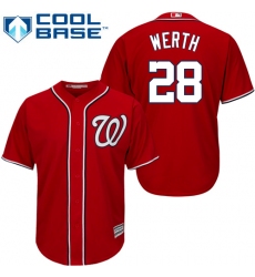 Youth Majestic Washington Nationals #28 Jayson Werth Replica Red Alternate 1 Cool Base MLB Jersey