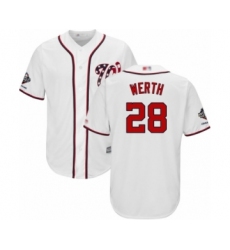 Youth Washington Nationals #28 Jayson Werth Authentic White Home Cool Base 2019 World Series Champions Baseball Jersey