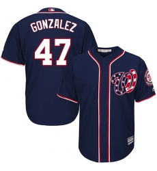 Men's Majestic Washington Nationals #47 Gio Gonzalez Replica Navy Blue Alternate 2 Cool Base MLB Jersey