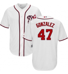 Men's Majestic Washington Nationals #47 Gio Gonzalez Replica White Home Cool Base MLB Jersey