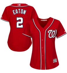 Women's Majestic Washington Nationals #2 Adam Eaton Replica Red Alternate 1 Cool Base MLB Jersey
