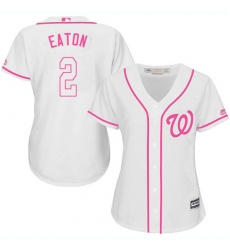 Women's Majestic Washington Nationals #2 Adam Eaton Replica White Fashion Cool Base MLB Jersey