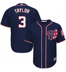 Men's Majestic Washington Nationals #3 Michael Taylor Replica Navy Blue Alternate 2 Cool Base MLB Jersey