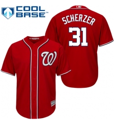 Youth Majestic Washington Nationals #31 Max Scherzer Replica Red Alternate 1 Cool Base MLB Jersey