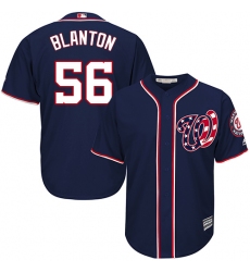 Youth Majestic Washington Nationals #56 Joe Blanton Replica Navy Blue Alternate 2 Cool Base MLB Jersey
