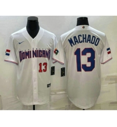 Men's Dominican Republic Baseball #13 Manny Machado Number 2023 White World Baseball Classic Stitched Jerseys