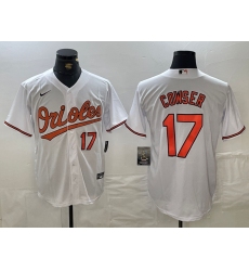 Men's Baltimore Orioles #17 Colton Cowser Number White Cool Base Stitched Jersey