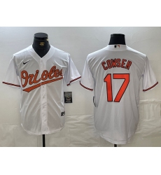 Men's Baltimore Orioles #17 Colton Cowser White Cool Base Stitched Jersey