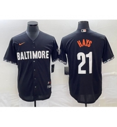 Men's Baltimore Orioles #21 Austin Hays Black 2023 City Connect Cool Base Stitched Jersey