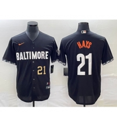 Men's Baltimore Orioles #21 Austin Hays Number Black 2023 City Connect Cool Base Stitched Jersey