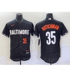 Men's Baltimore Orioles #35 Adley Rutschman Number Black 2023 City Connect Flex Base Stitched Jersey 1 