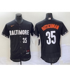 Men's Baltimore Orioles #35 Adley Rutschman Number Black 2023 City Connect Flex Base Stitched Jersey 2 