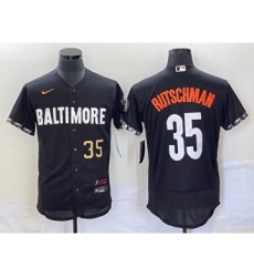 Men's Baltimore Orioles #35 Adley Rutschman Number Black 2023 City Connect Flex Base Stitched Jersey