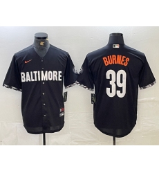 Men's Baltimore Orioles #39 Corbin Burnes Black 2023 City Connect Cool Base Stitched Jersey