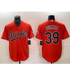 Men's Baltimore Orioles #39 Corbin Burnes Orange Cool Base Stitched Jersey