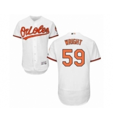 Men's Baltimore Orioles #59 Mike Wright Jr. Authentic White Home Flex Base Jersey