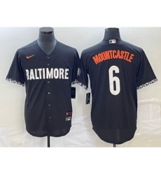 Men's Baltimore Orioles #6 Ryan Mountcastle Black 2023 City Connect Cool Base Stitched Jersey