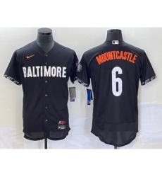 Men's Baltimore Orioles #6 Ryan Mountcastle Black 2023 City Connect Flex Base Stitched Jersey 1 