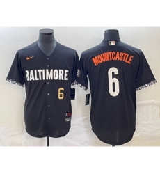 Men's Baltimore Orioles #6 Ryan Mountcastle Number Black 2023 City Connect Cool Base Stitched Jersey