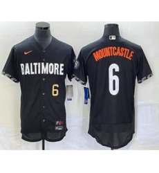 Men's Baltimore Orioles #6 Ryan Mountcastle Number Black 2023 City Connect Flex Base Stitched Jersey1