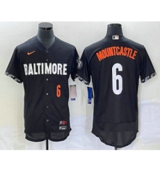 Men's Baltimore Orioles #6 Ryan Mountcastle Number Black 2023 City Connect Flex Base Stitched Jersey2