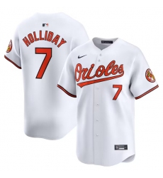 Men's Baltimore Orioles #7 Jackson Holliday White 2024 Home Limited Cool Base Stitched Baseball Jersey