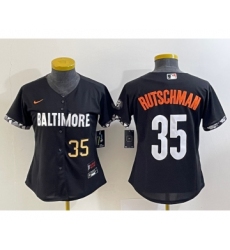 Women's Baltimore Orioles #35 Adley Rutschman Number Black 2023 City Connect Cool Base Stitched Jersey