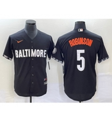 Men's Baltimore Orioles #5 Brooks Robinson Black 2023 City Connect Cool Base Stitched Jersey