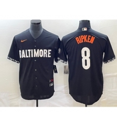 Men's Baltimore Orioles #8 Cal Ripken Jr Black 2023 City Connect Cool Base Stitched Jersey