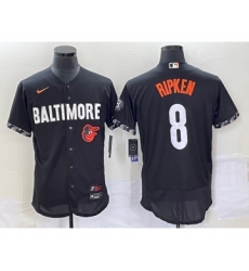 Men's Baltimore Orioles #8 Cal Ripken Jr Black 2023 City Connect Flex Base Stitched Jersey