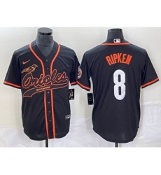 Men's Baltimore Orioles #8 Cal Ripken Jr Black Cool Base Stitched Baseball Jersey