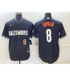 Men's Baltimore Orioles #8 Cal Ripken Jr Number Black 2023 City Connect Cool Base Stitched Jersey