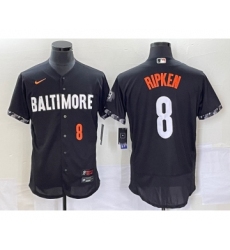 Men's Baltimore Orioles #8 Cal Ripken Jr Number Black 2023 City Connect Flex Base Stitched Jersey 1 