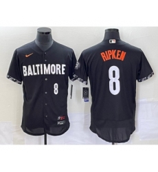 Men's Baltimore Orioles #8 Cal Ripken Jr Number Black 2023 City Connect Flex Base Stitched Jersey