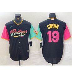 Men's San Diego Padres #19 Tony Gwynn Black City Connect Cool Base Stitched Baseball Jersey