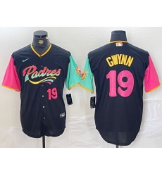 Men's San Diego Padres #19 Tony Gwynn Black City Connect Cool Base Stitched Baseball Jerseys