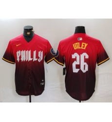 Men's Philadelphia Phillies #26 Chase Utley Red 2024 City Connect Limited Stitched Jersey