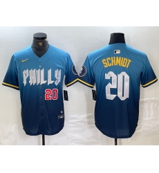 Men's Philadelphia Phillies #20 Mike Schmidt Blue 2024 City Cool Base Jerseys