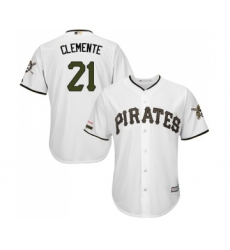 Men's Pittsburgh Pirates #21 Roberto Clemente Replica White Alternate Cool Base Baseball Jersey