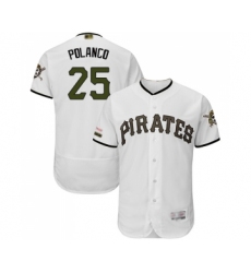 Men's Pittsburgh Pirates #25 Gregory Polanco White Alternate Authentic Collection Flex Base Baseball Jersey