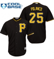 Youth Majestic Pittsburgh Pirates #25 Gregory Polanco Authentic Black Alternate Cool Base MLB Jersey