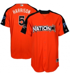 Men's Majestic Pittsburgh Pirates #5 Josh Harrison Replica Orange National League 2017 MLB All-Star MLB Jersey