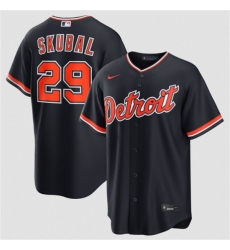 Men's Detroit Tigers #29 Tarik Skubal Navy Alternate Stitched Baseball Jersey