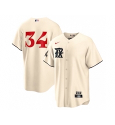 Men's Texas Rangers #34 Nolan Ryan Cream 2023 City Connect Cool Base Stitched Baseball Jersey