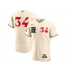 Men's Texas Rangers #34 Nolan Ryan Cream 2023 City Connect Flex Base Stitched Baseball Jersey