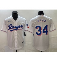 Men's Texas Rangers #34 Nolan Ryan White Cool Base Stitched Baseball Jersey